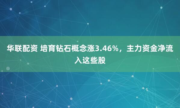 华联配资 培育钻石概念涨3.46%，主力资金净流入这些股